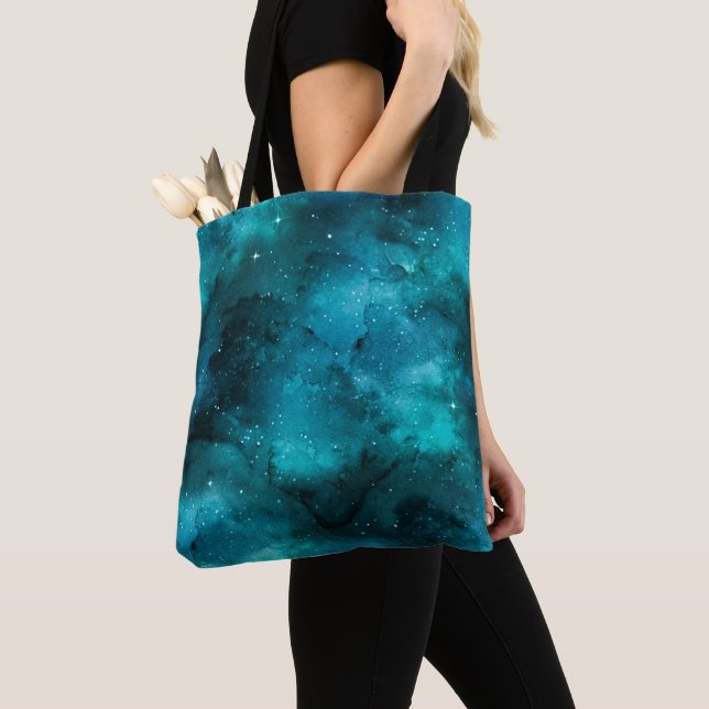 Teal Galaxy Series Design 7 Tygkasse (Närbild)