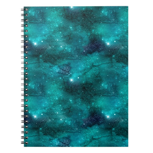 Teal Galaxy Series Design 8 Anteckningsbok (Framsidan)