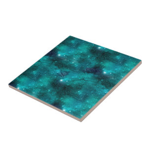 Teal Galaxy Series Design 8 Kakelplatta