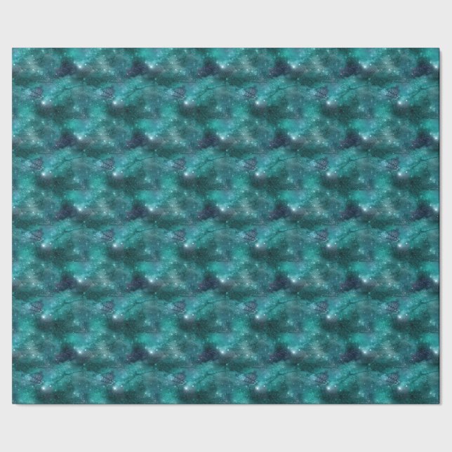 Teal Galaxy Series Design 8 Presentpapper (Seam)
