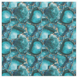 Teal Gemstones Tyg