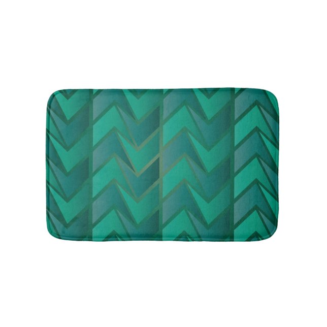 Teal Geometric Bath Mat Badrumsmatta (Framsidan)