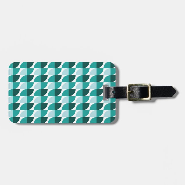 Teal geometric mönster bagagebricka (Horisontell Framsida)