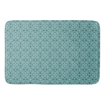 Teal Geometric Mönster Bath Mat