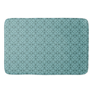 Teal Geometric Mönster Bath Mat Badrumsmatta