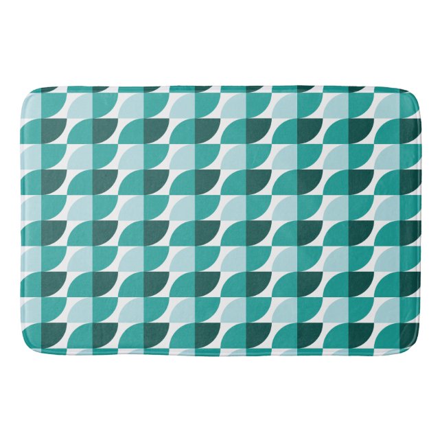 Teal geometric mönster Bath Mat Badrumsmatta (Framsidan)