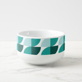 Teal geometric mönster Kopp för Soppa
