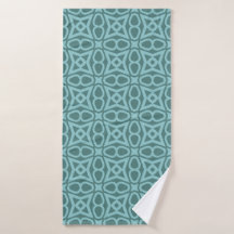 Teal Geometric Mönster Towel