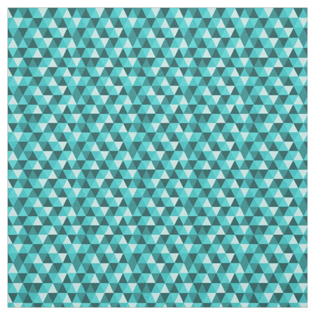 Teal Geometric Triangles Mönster Fabric Tyg (Provkarta)