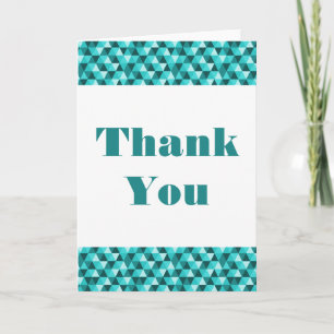 Teal Geometric Triangles - tackkort