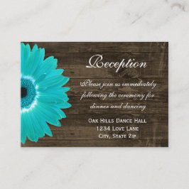 Teal Gerber Daisy bröllop Reception Direction Card Tilläggskort