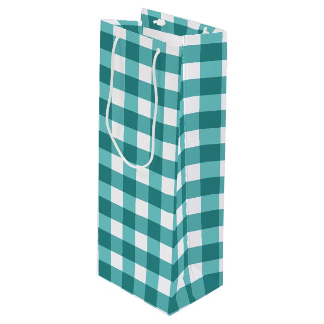 Teal gingham (Framsidan Vinklad)