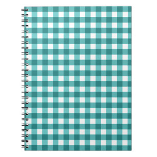 Teal gingham anteckningsbok