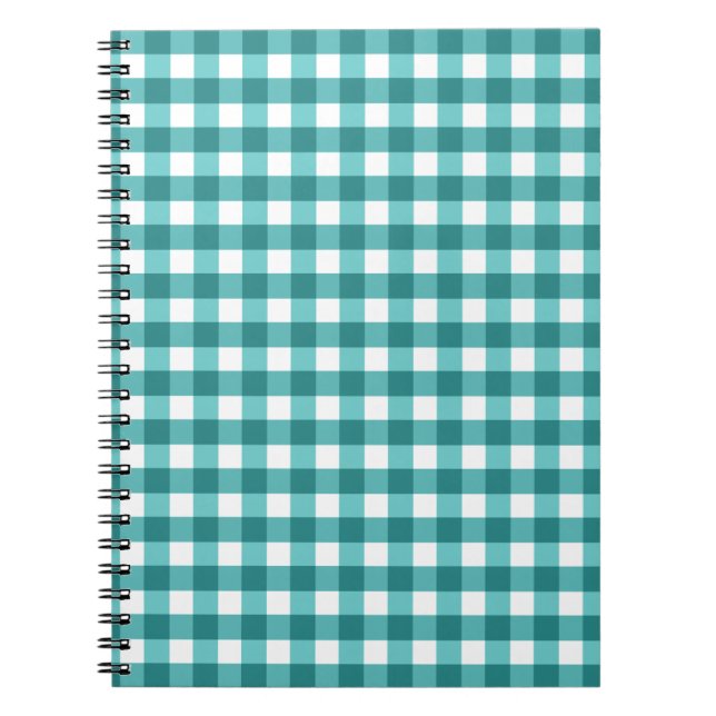 Teal gingham anteckningsbok (Framsidan)