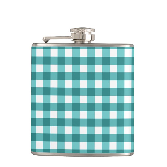 Teal gingham fickplunta (Framsidan)