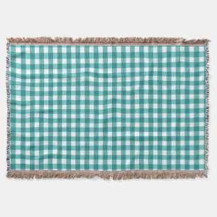 Teal gingham filt