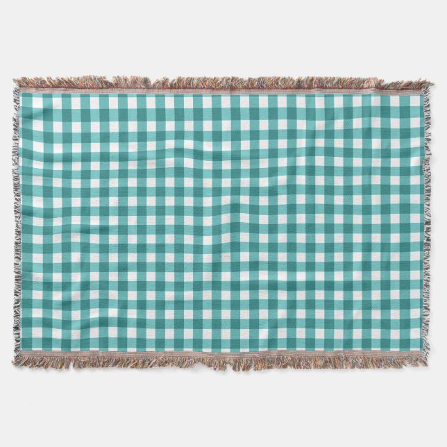Teal gingham filt (Framsidan)