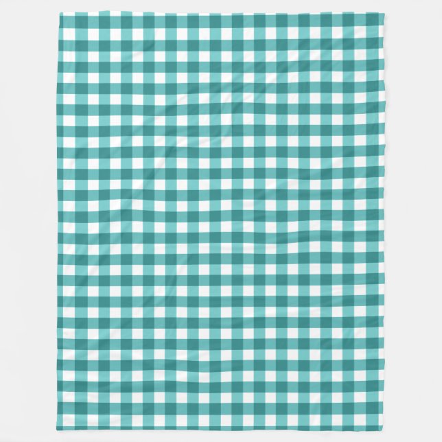 Teal gingham fleecefilt (Framsidan)