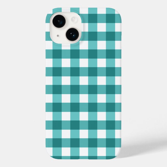Teal gingham Fodral-Mate iphone case (Baksida)