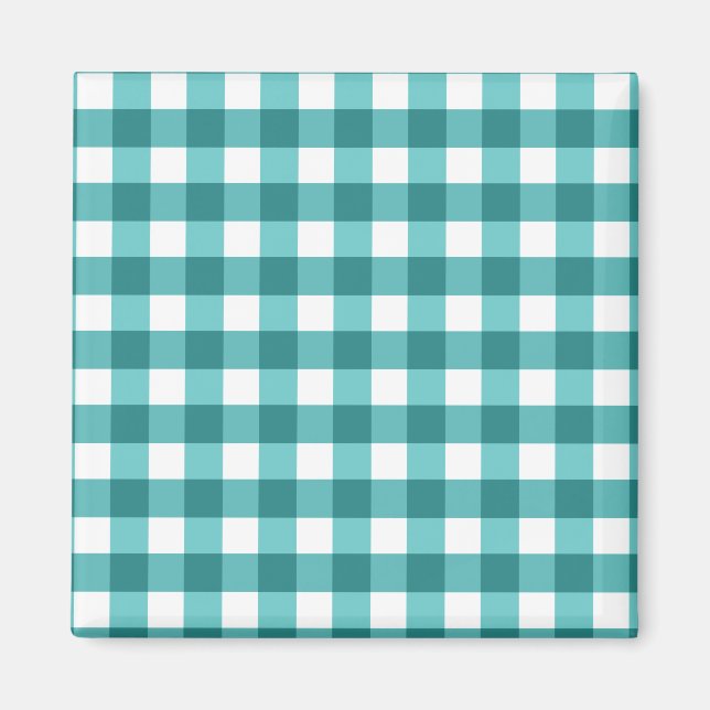 Teal gingham magnet (Framsidan)