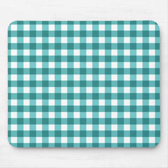 Teal gingham musmatta (Framsidan)