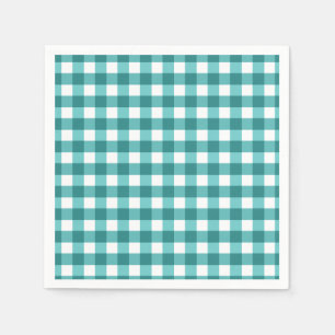 Teal gingham pappersservett