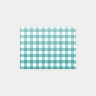 Teal gingham post-it block