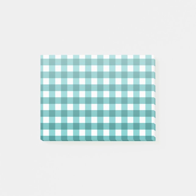 Teal gingham post-it block (Framsida)