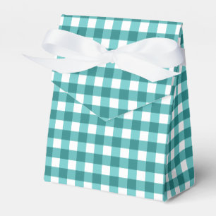 Teal gingham presentaskar