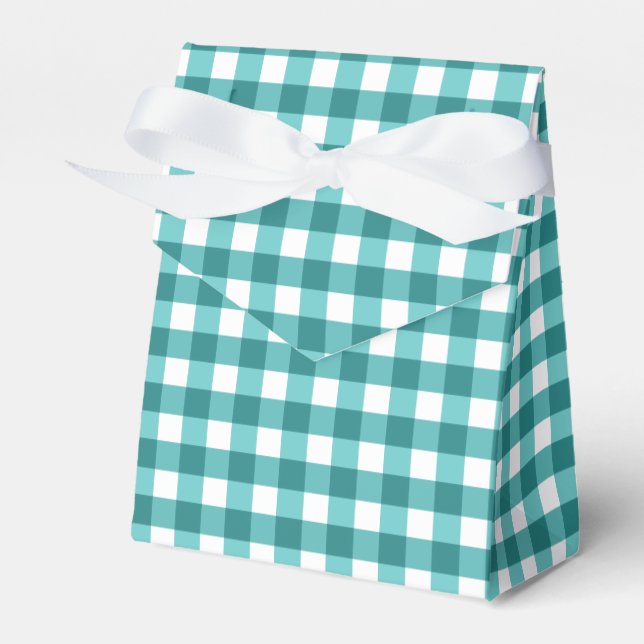 Teal gingham presentaskar (Framsidan Sidan)