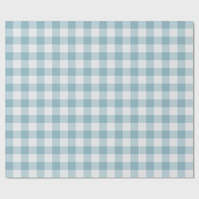 Teal Gingham Presentpapper (Platt)