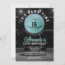 Teal Girls Basketball Birthday
