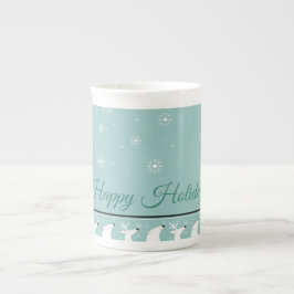 Teal Glad helg Bone China Mugg Benporslin Mugg
