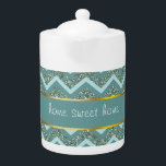 Teal Glitter<br><div class="desc">Vi firar New 2013 färg-trenderna i denna roligt teal zigzag mönster med glatt glitter - vi har lämnat all bilder som används i det här designanpassadet - du kan spela med dem till dina hjärtan innehåll - klicka på orangen 'Anpassa detta' och markera den bild du vill ta bort, ändra...</div>
