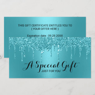 Teal Glitter Drips Salon & Spa Gift-certifikat