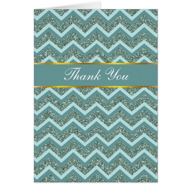 Teal Glitter Hälsningskort (Framsidan)