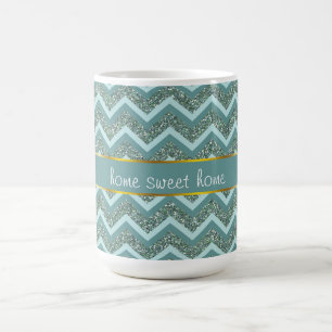 Teal Glitter Kaffemugg