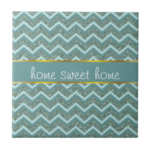 Teal Glitter Kakelplatta