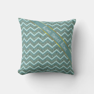 Teal Glitter Kudde