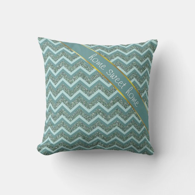 Teal Glitter Kudde (Framsida)