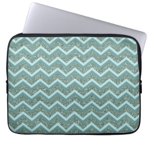 Teal Glitter Laptop Sleeve