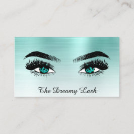 *~* TEAL Glitter Lash QR Brows Extensions Visitkort