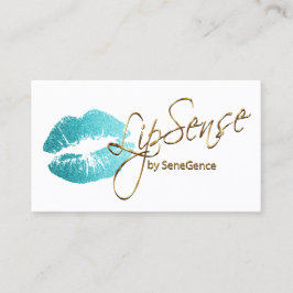 Teal Glitter Lipstick Visitkort