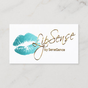 Teal Glitter Lipstick Visitkort