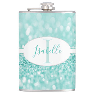 Teal Glitter personalize-kolv Fickplunta