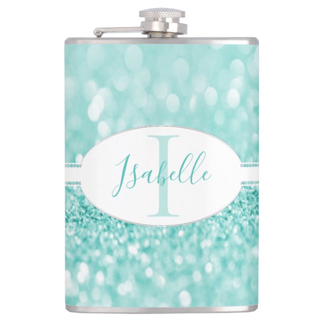 Teal Glitter personalize-kolv Fickplunta (Framsidan)