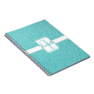 Teal Glitter Personlig bärbar dator Anteckningsbok