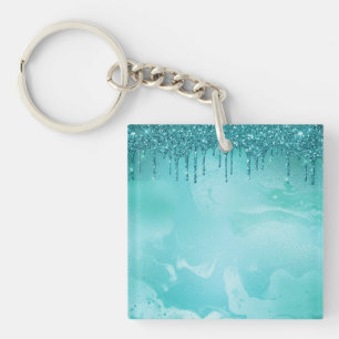 Teal Glitter Rain på lyxen Metall Marble