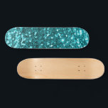 Teal Glitter Skateboard<br><div class="desc">Skapa en egen anpassningsbar-skateboard med egen bilder och egen text.</div>