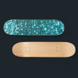 Teal Glitter Skateboard<br><div class="desc">Skapa en egen anpassningsbar-skateboard med egen bilder och egen text.</div>